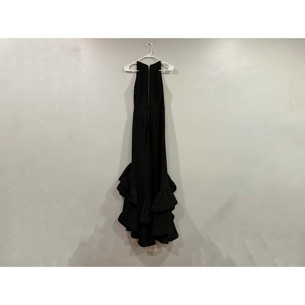 Betsy & Adam Hi Low Black Ruffle Gown 2 NWOT - Picture 5 of 8